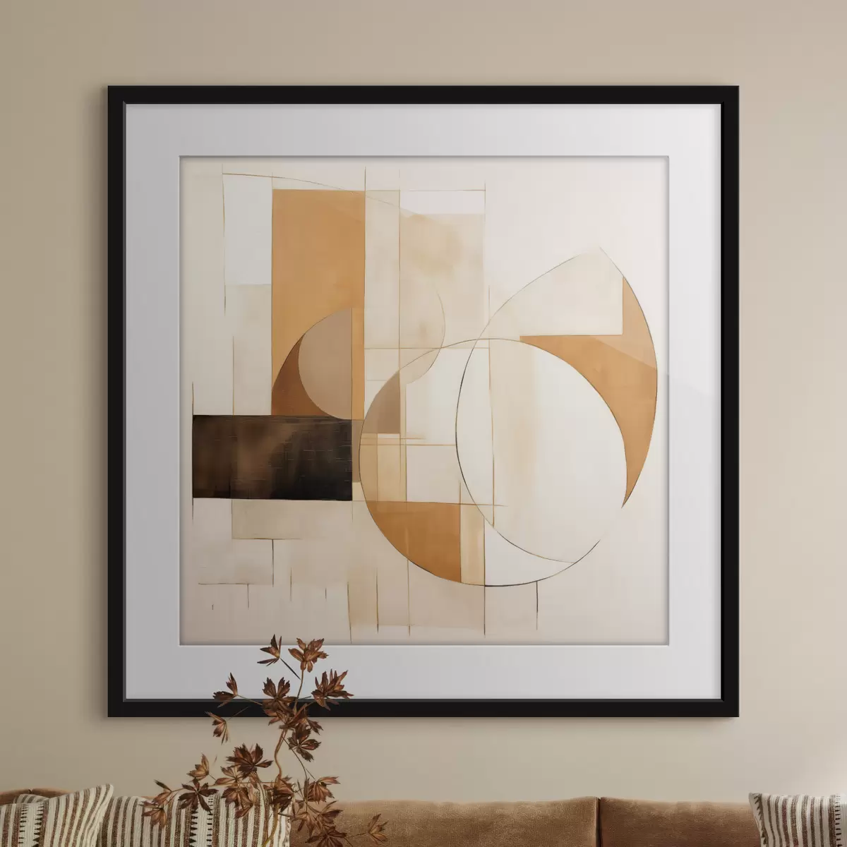 Poster Composizione astratta minimalista in tonalità calde f46321