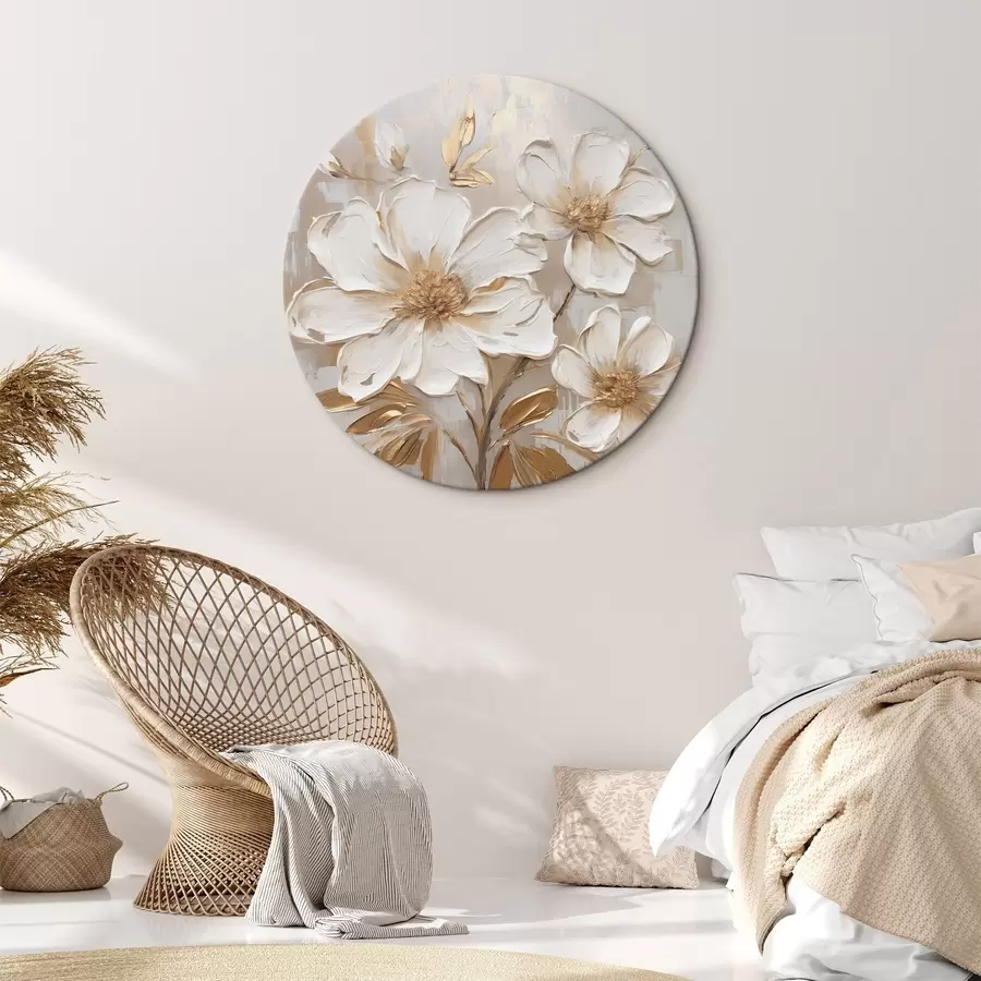 carta da parati Fiori testurizzati su sfondo chiaro con tonalità calde nr. r46166