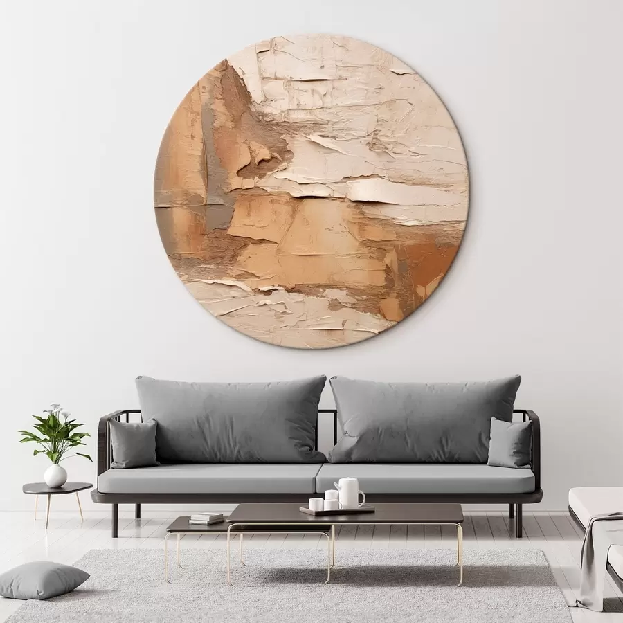 carta da parati Pittura astratta con pennellate spesse, tonalità beige e marroni, superficie ruvida, tavolozza di colori neutri nr. r46273