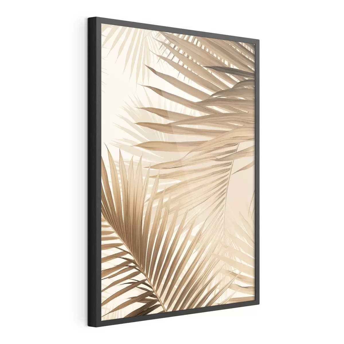 Poster Foglie di palma astratte nei toni del marrone, tropicali, botaniche, natura, minimaliste, eleganti, design moderno f46275