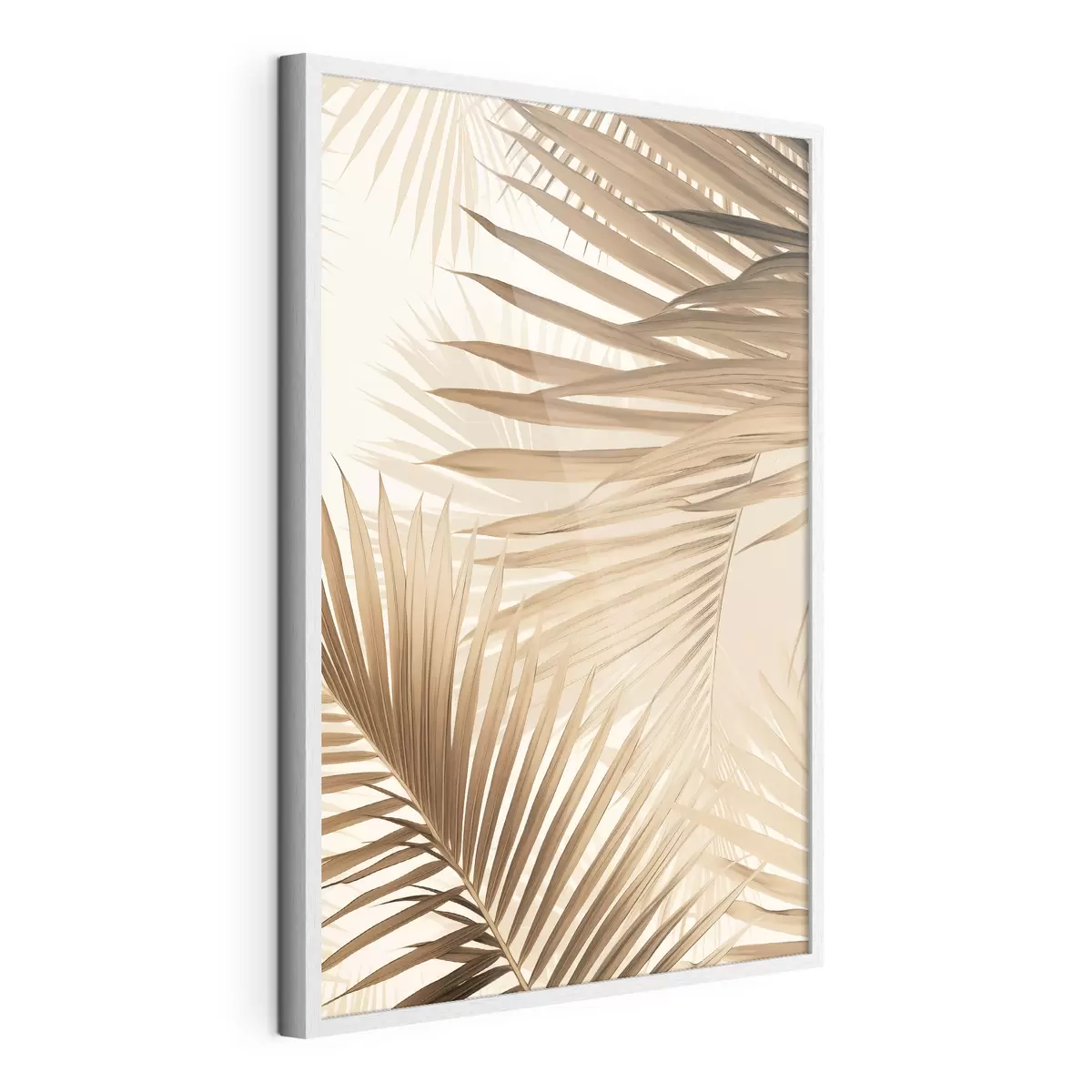 Poster Foglie di palma astratte nei toni del marrone, tropicali, botaniche, natura, minimaliste, eleganti, design moderno f46275