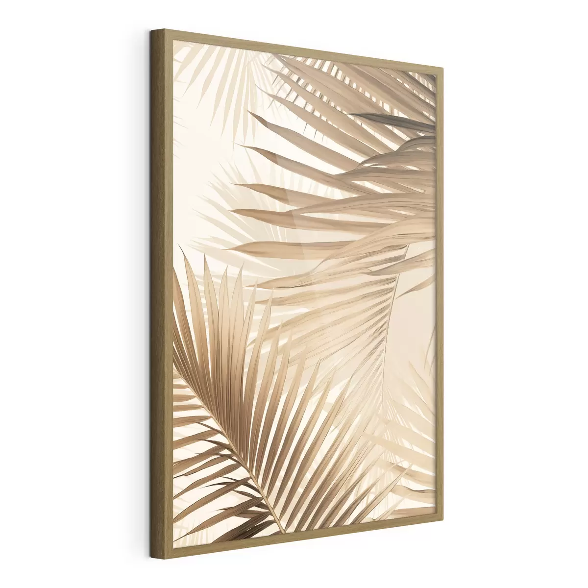 Poster Foglie di palma astratte nei toni del marrone, tropicali, botaniche, natura, minimaliste, eleganti, design moderno f46275