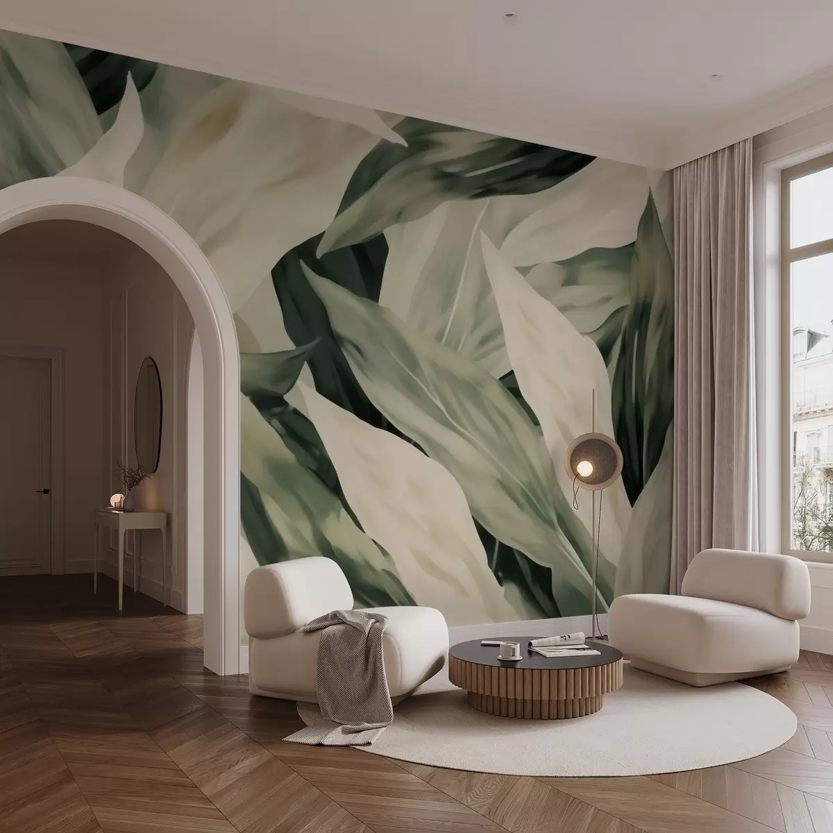 carta da parati Foglie dipinte nr. w04799