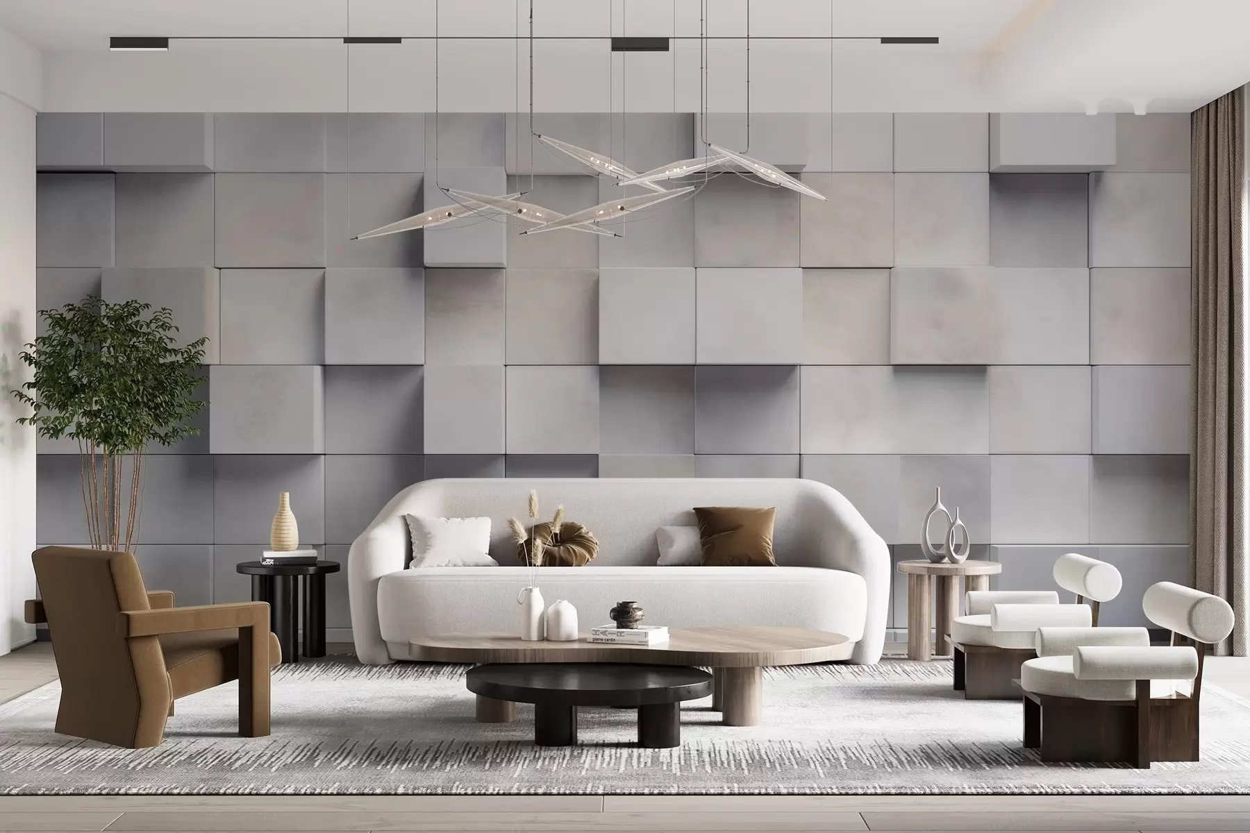 Carta da parati 3D Blocchi quadrati 