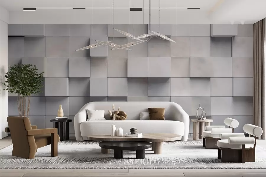 Carta da parati 3D Blocchi quadrati 