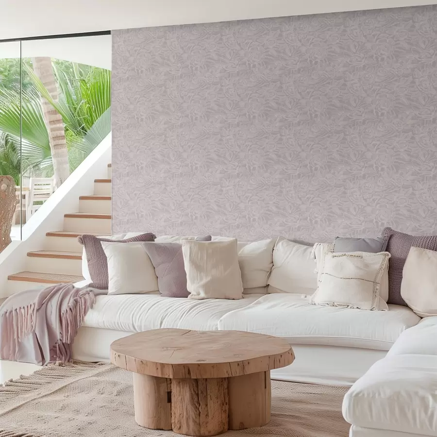 carta da parati Rose incise su grigio chiaro nr. a00841v1