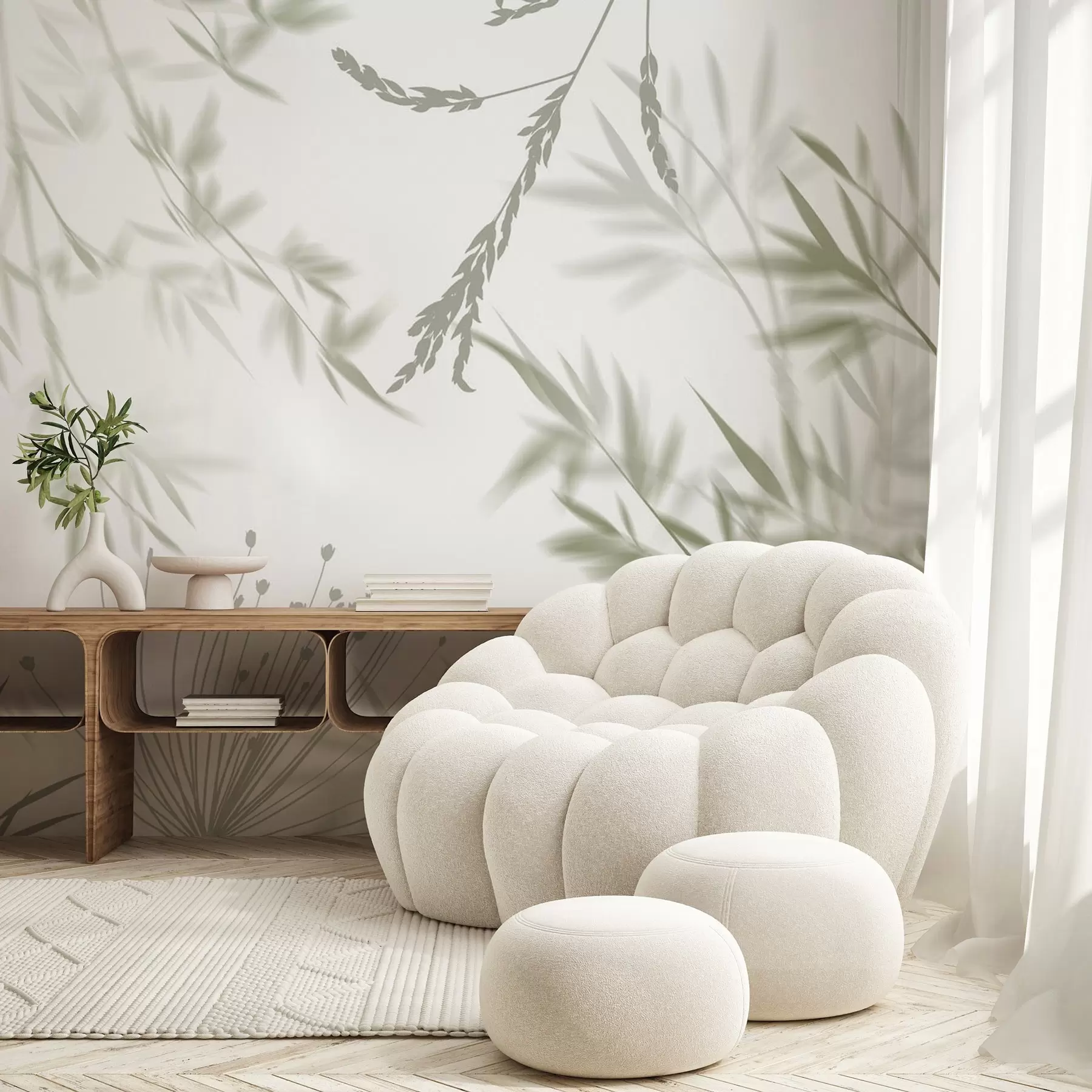 Carta da parati Floreale Sagome di fogliame n. w04850