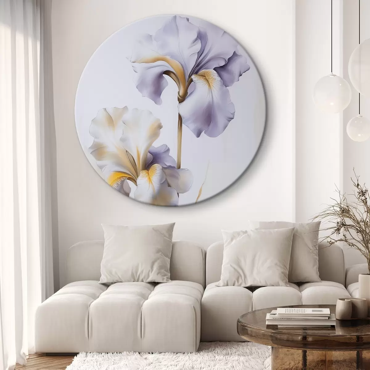 Quadri rotondi Iris  dipinto imitazione r46440