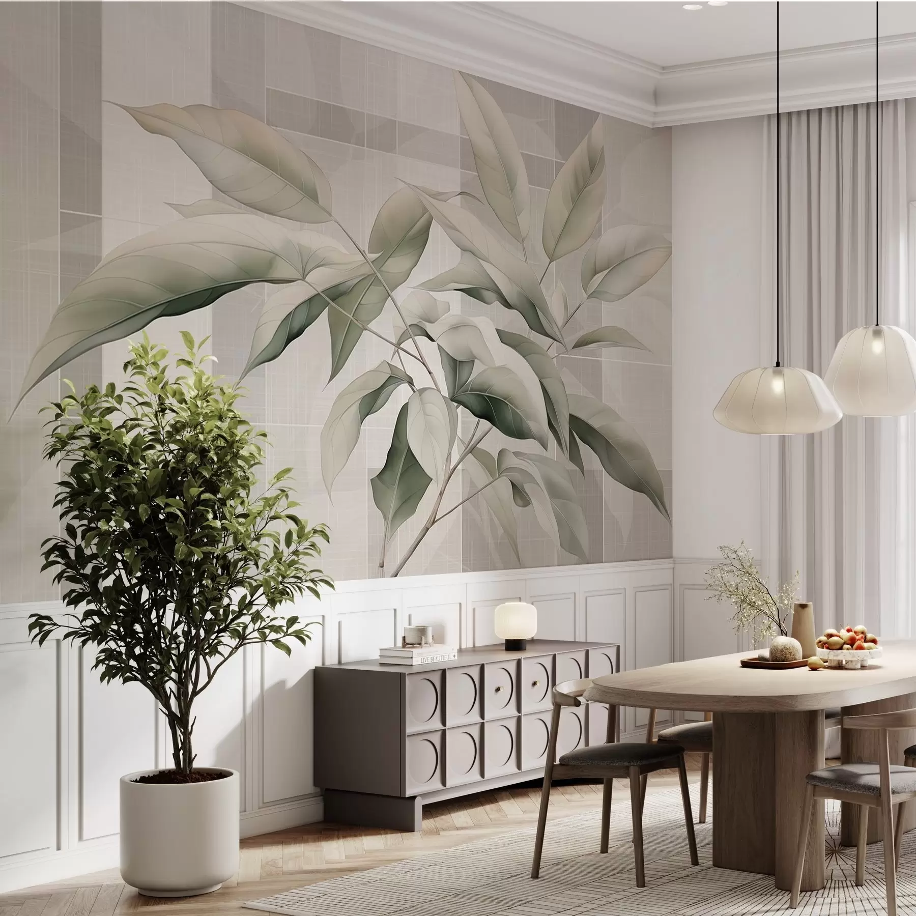 Carta da parati Moderno Ramo di albero aggraziato n. w04840