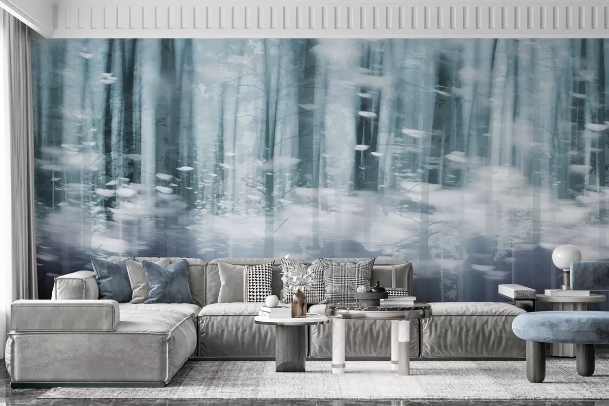 carta da parati Tronchi d'albero stilizzati in colori pastello nr. w04844v1