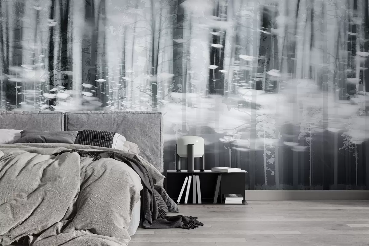 carta da parati Tronchi d'albero stilizzati in colori pastello nr. w04844v2