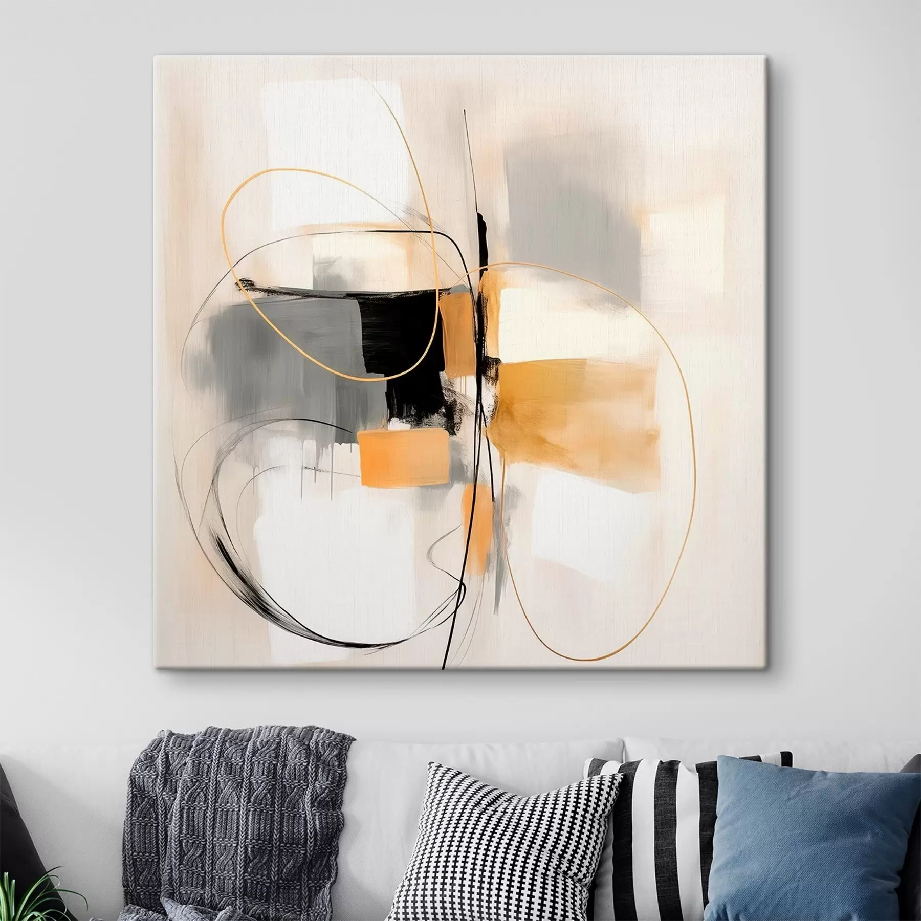 carta da parati Astratto, linee e forme in stile olio nr. s46322