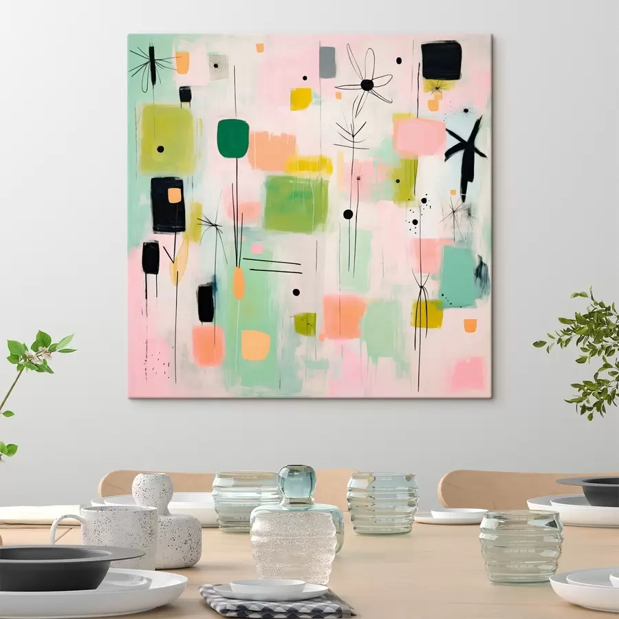 carta da parati Fiori astratti, composizione leggera in stile olio nr. s46325