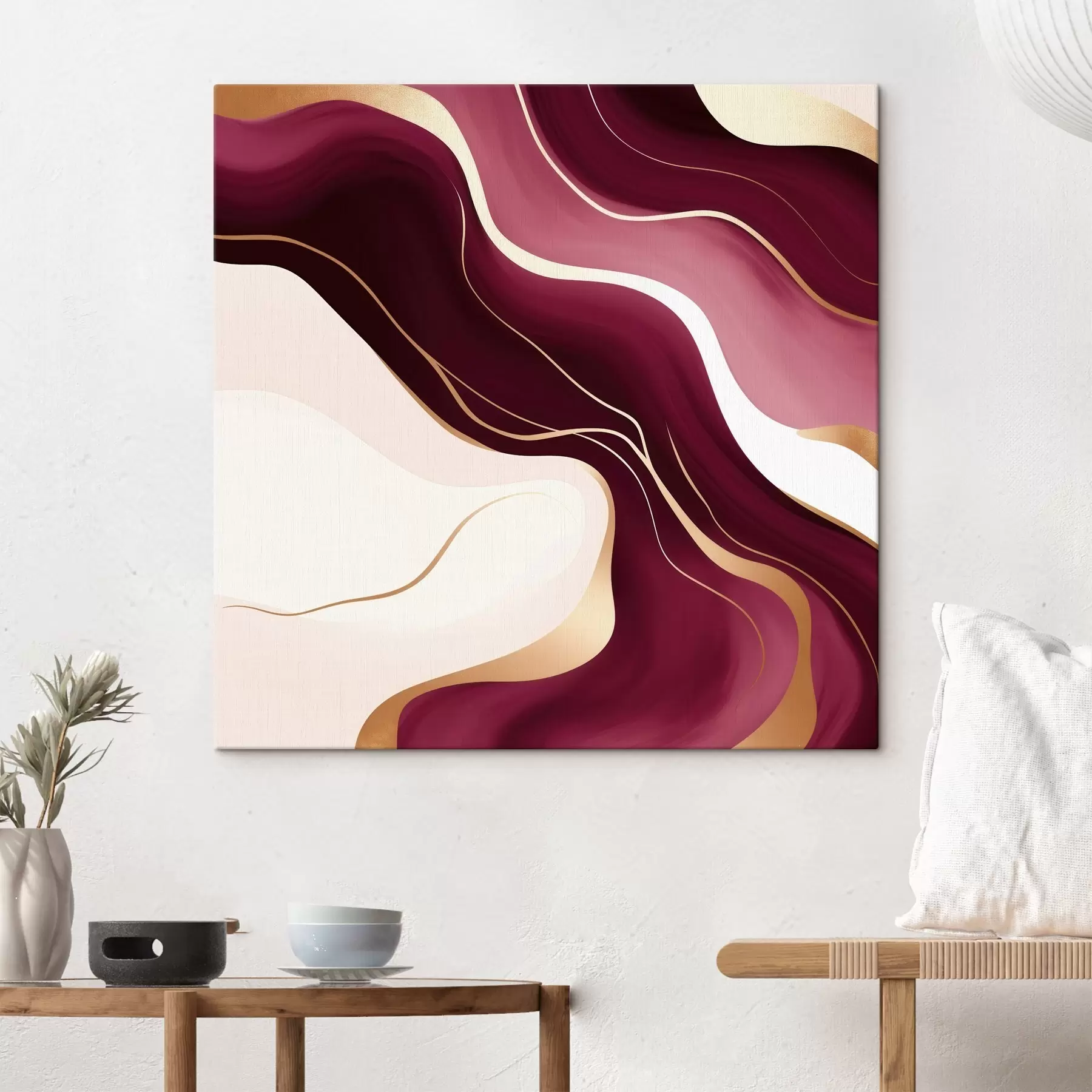 carta da parati Forme morbide, palette di colori uva e rosa nr. s46330