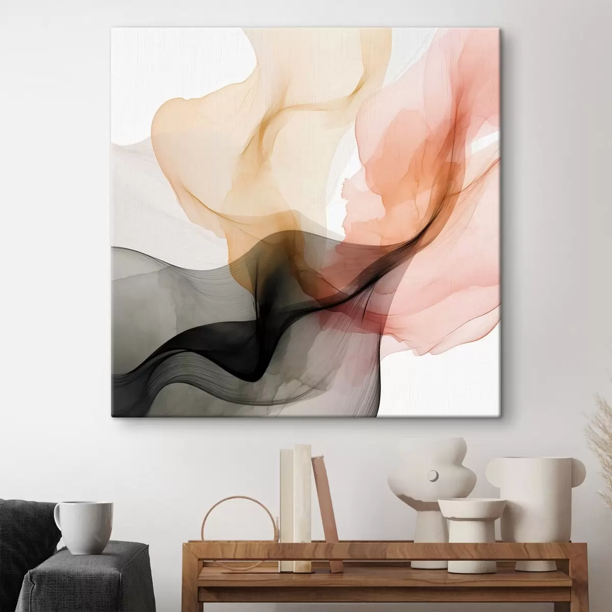 carta da parati Corallo e grigio si fondono in uno stile delicato nr. s46333