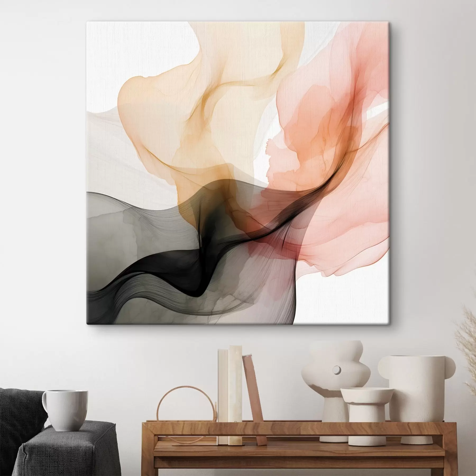 carta da parati Corallo e grigio si fondono in uno stile delicato nr. s46333