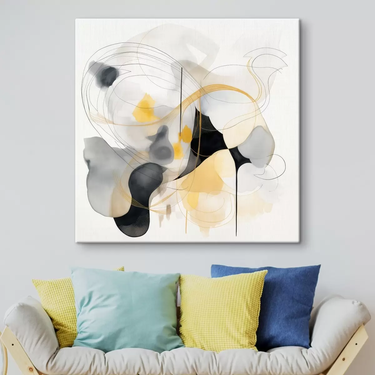 carta da parati Linee caotiche e macchie in stile moderno nr. s46335