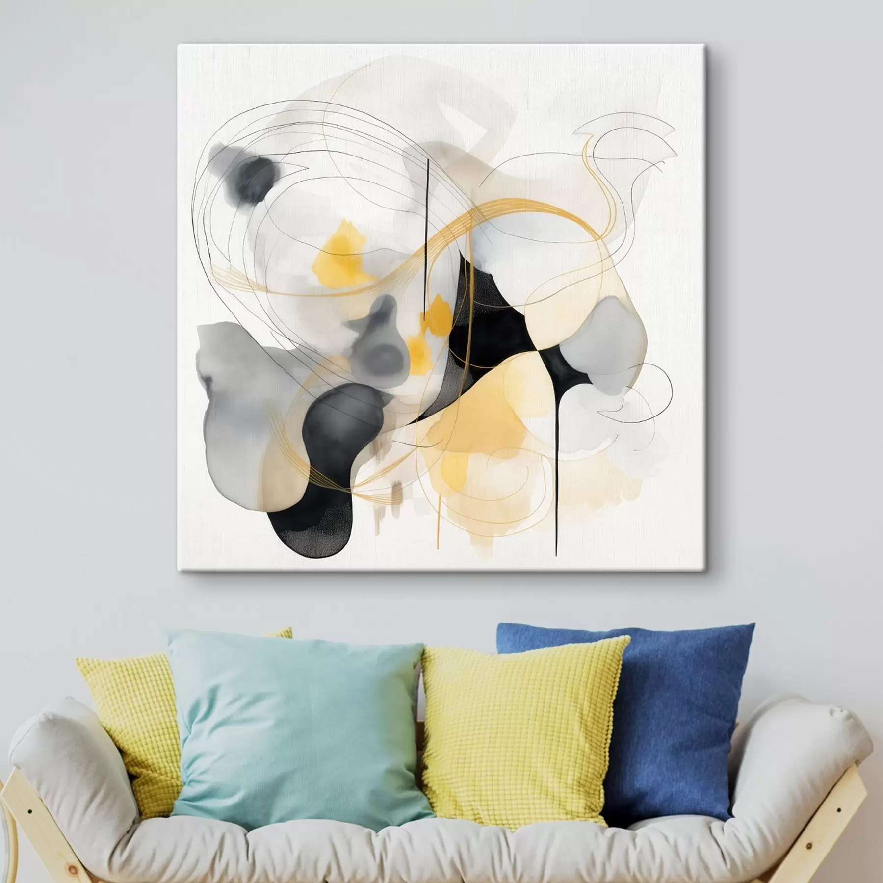 carta da parati Linee caotiche e macchie in stile moderno nr. s46335