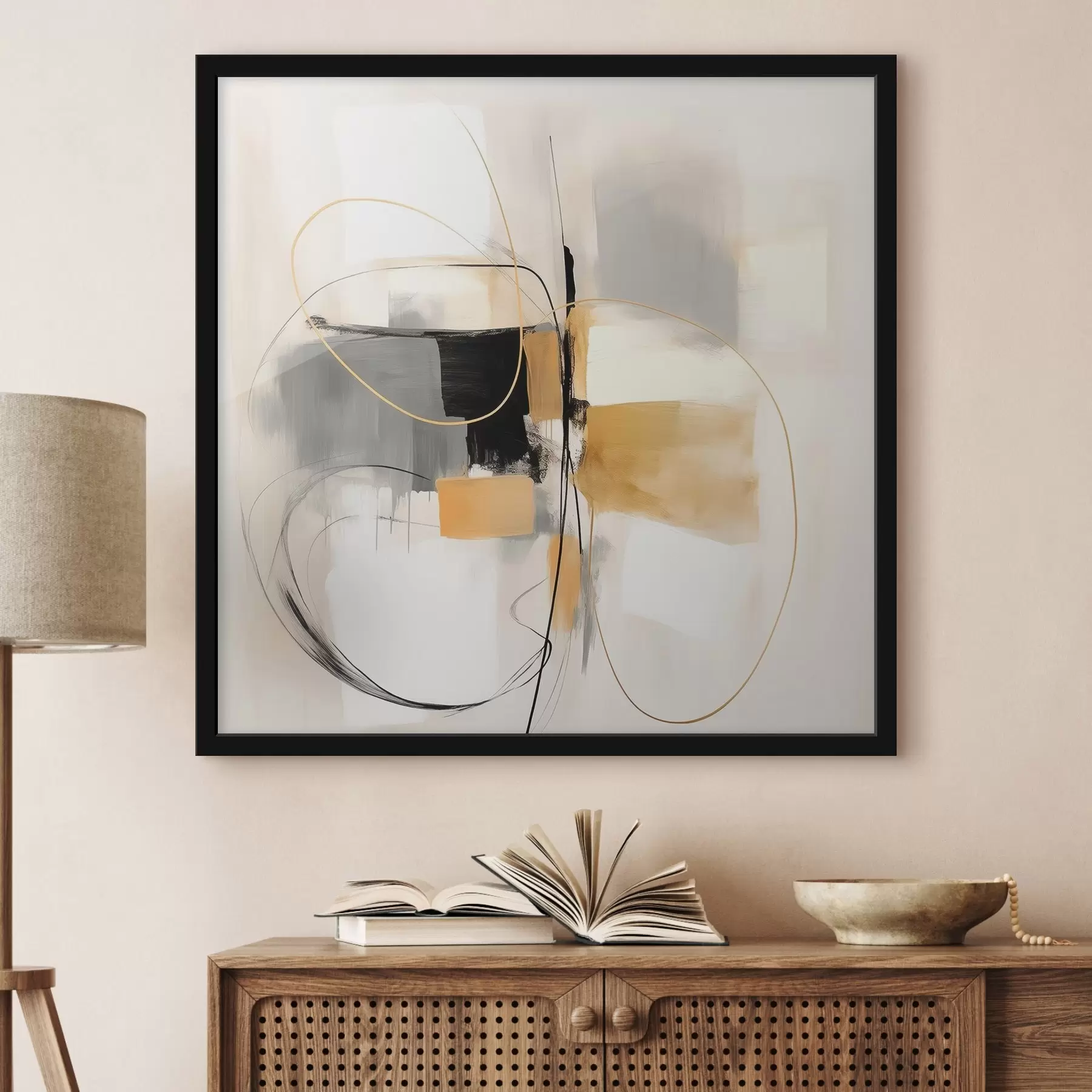 carta da parati Astratto, linee e forme in stile olio nr. f46322