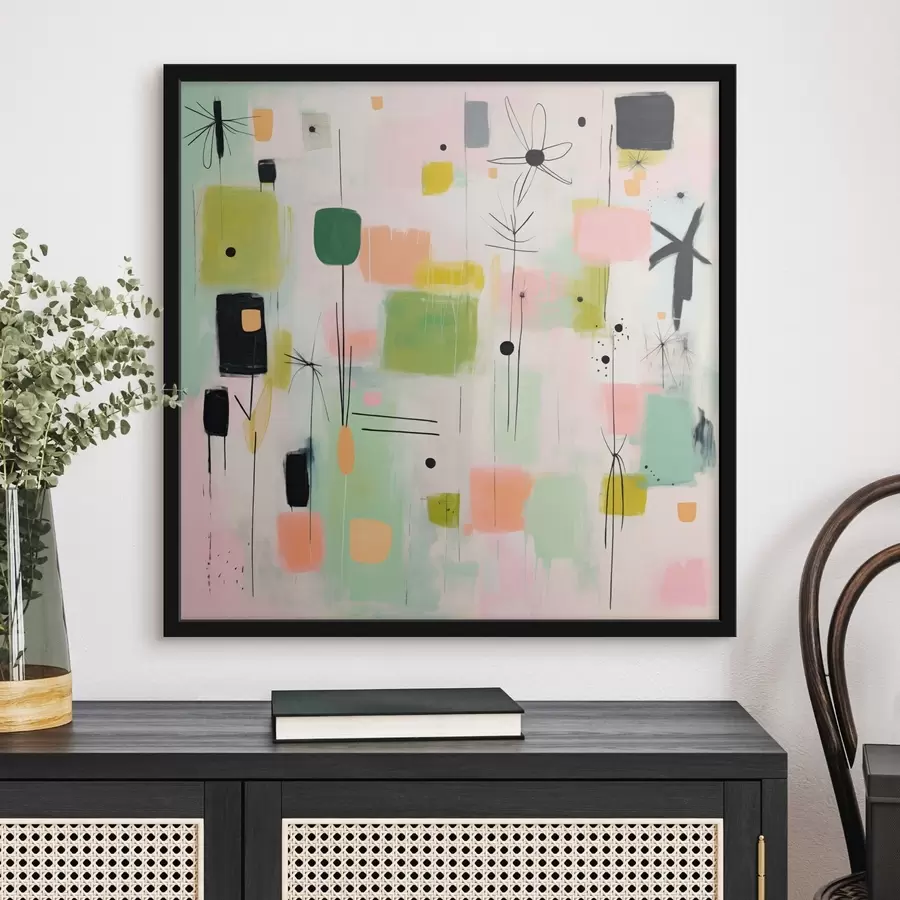 carta da parati Fiori astratti, composizione leggera in stile olio nr. f46325