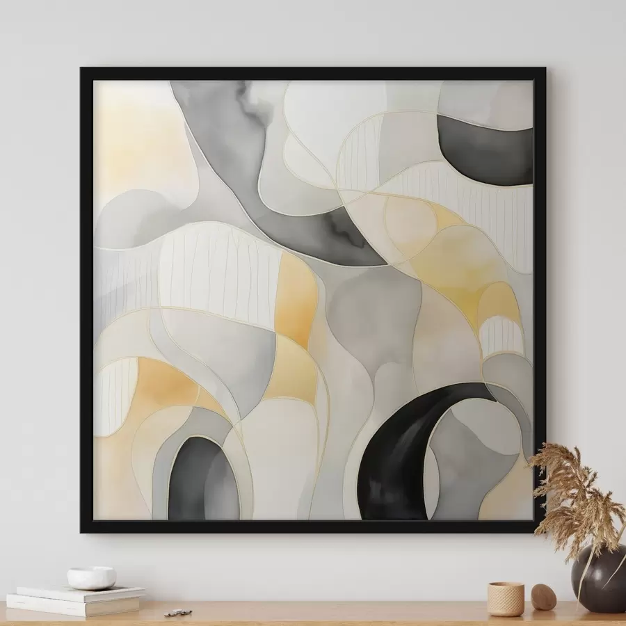 carta da parati Forme ondulate in stile inchiostro alcolico nr. f46329