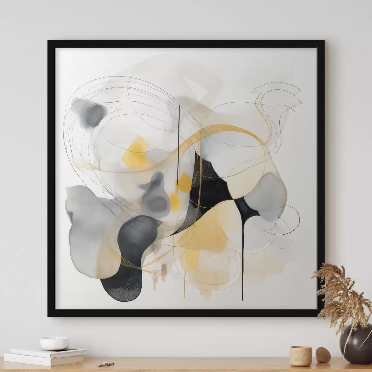 Poster Linee caotiche e macchie in stile moderno f46335