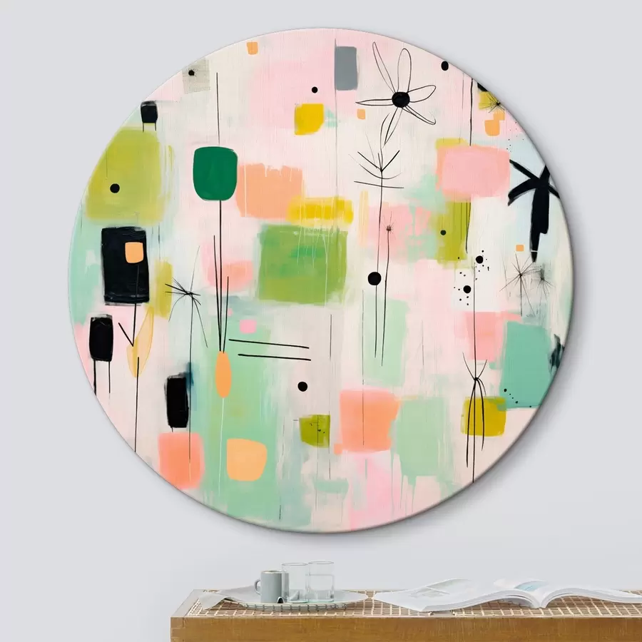 carta da parati Fiori astratti, composizione leggera in stile olio nr. r46325