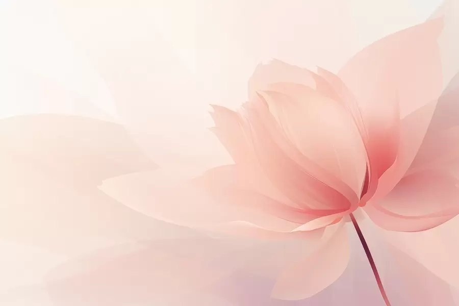 Carta da parati Floreale Fiore grande dai delicati toni rosa pesca n. w09356