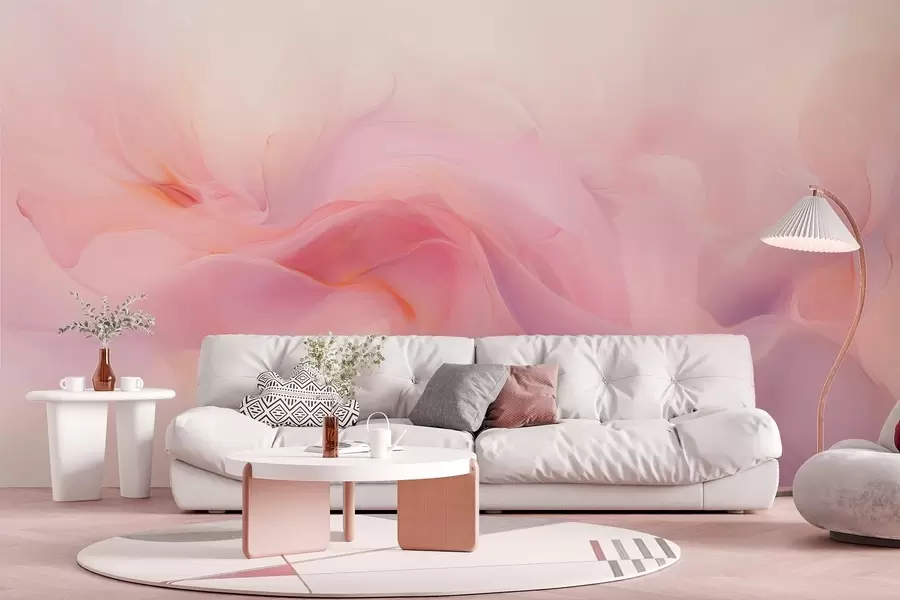 carta da parati Composizione astratta da sogno in rosa e viola nr. w09523