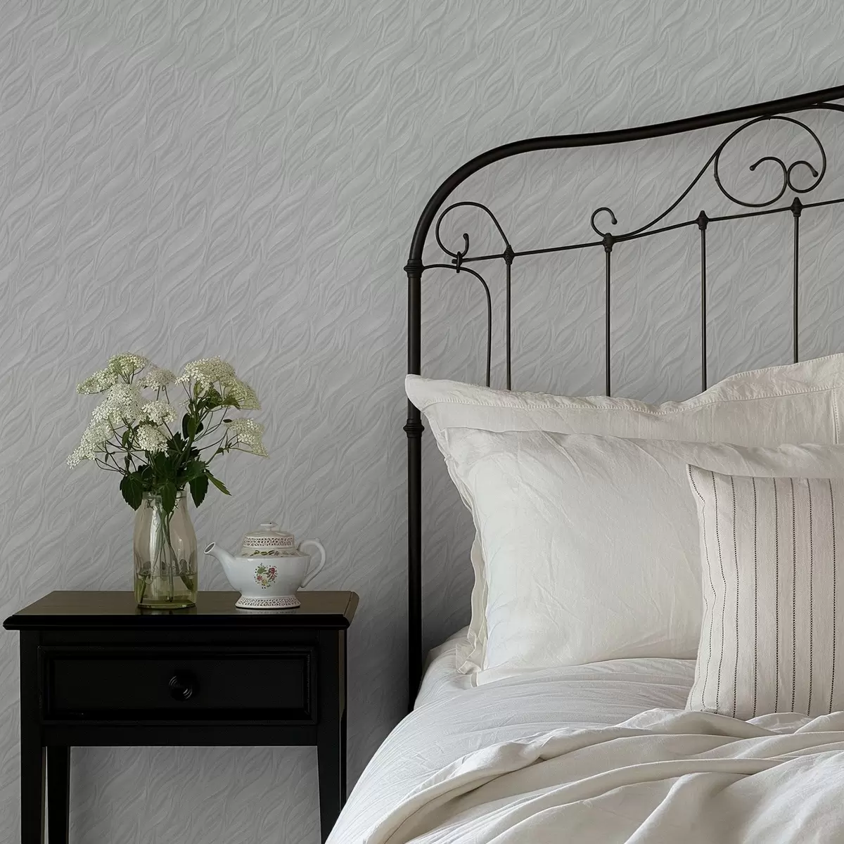 Carta da parati Onde spazzolate testurizzate, menta chiara a00688v2