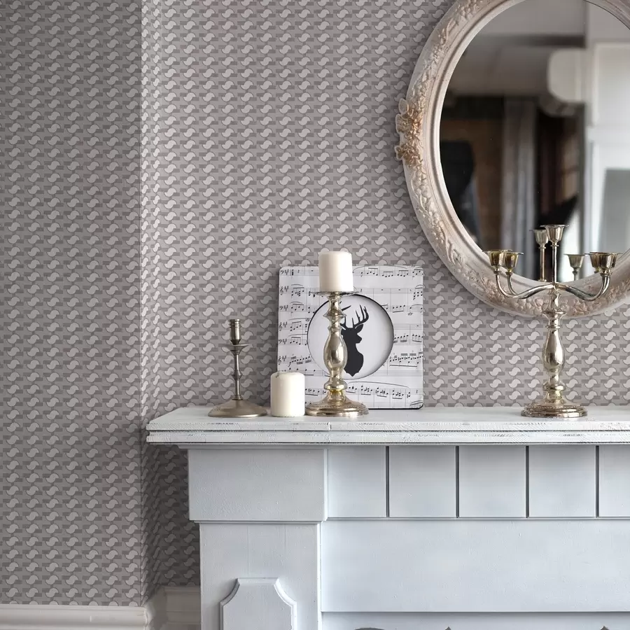 carta da parati Piastrelle modulari color malva con semicerchi collegati nr. a00915