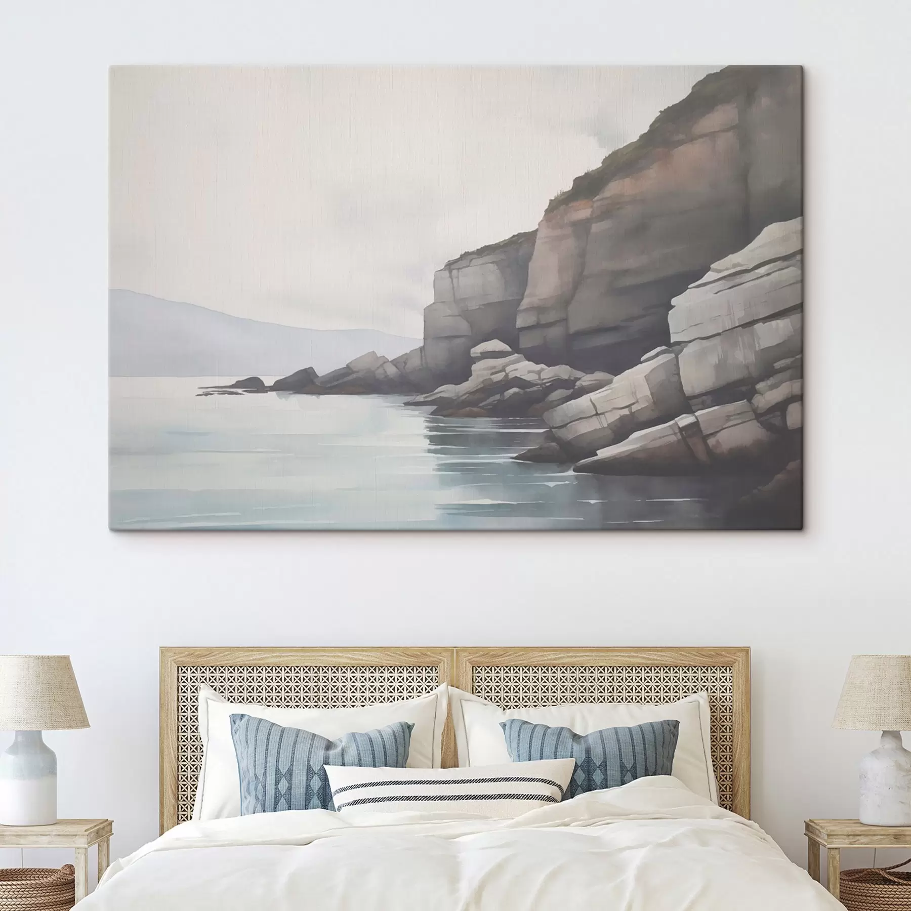 carta da parati Spiaggia rocciosa nella nebbia nr. s46464