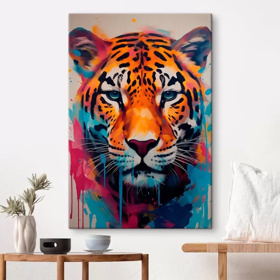 carta da parati Giaguaro in stile street art nr. s46476