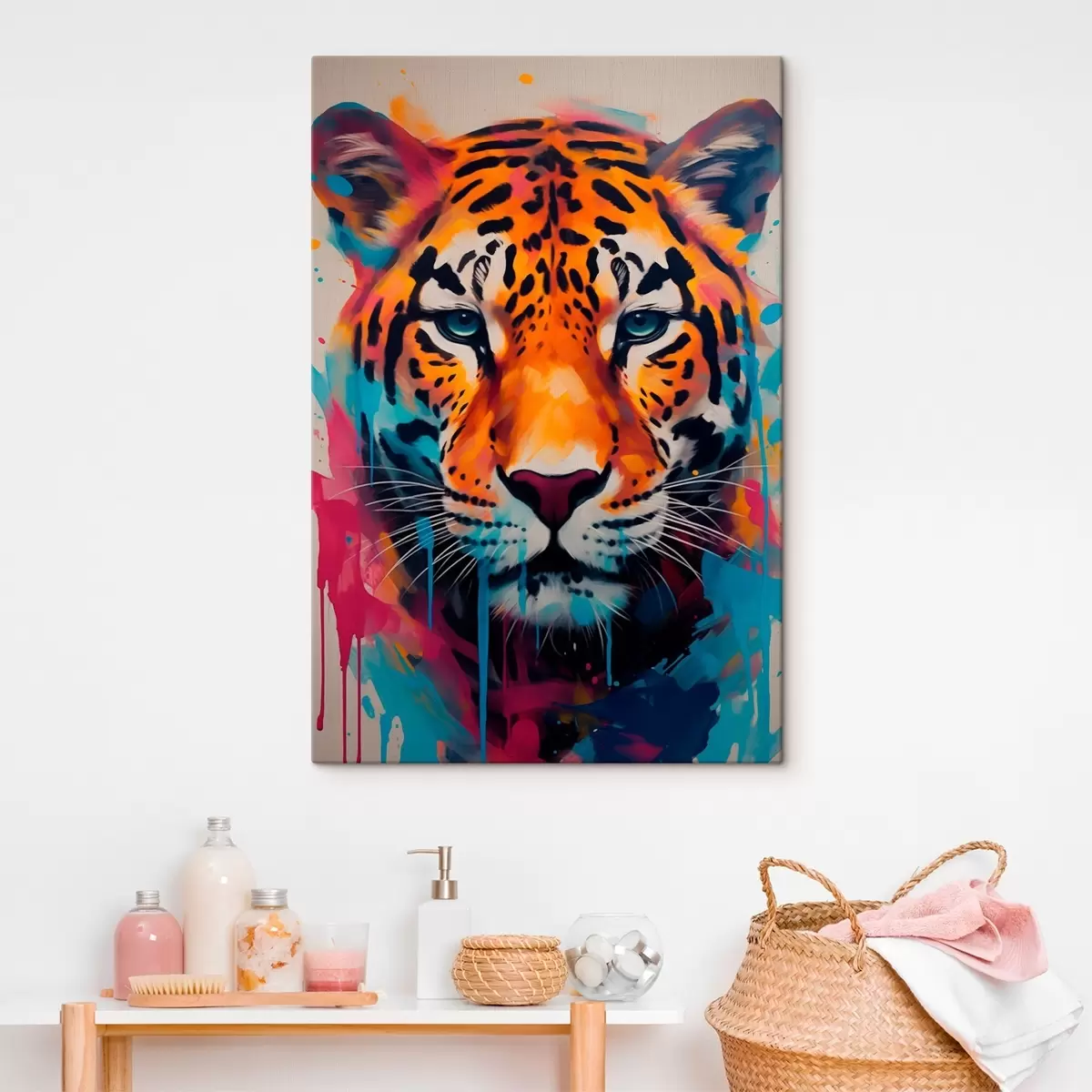 carta da parati Giaguaro in stile street art nr. s46476