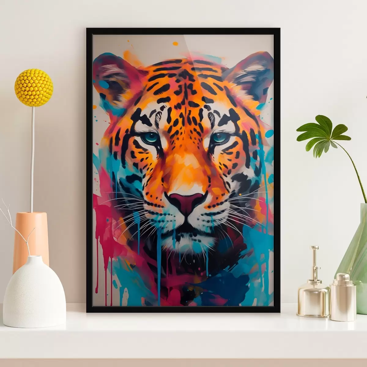 Poster Giaguaro in stile street art f46476