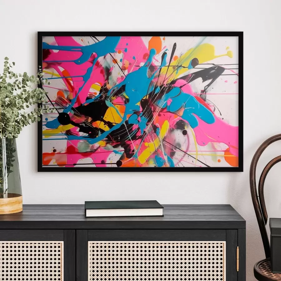 carta da parati Spruzzi di colore brillante. Stile astratto gocciolante. nr. f46478