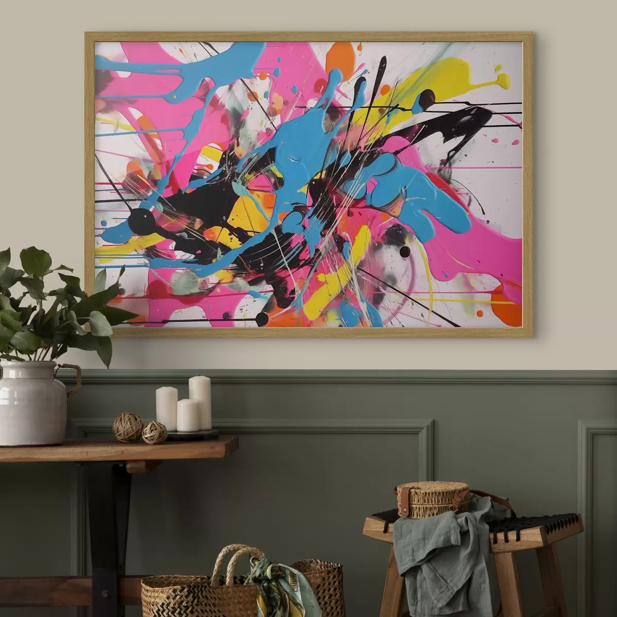 Poster Spruzzi di colore brillante. Stile astratto gocciolante f46478