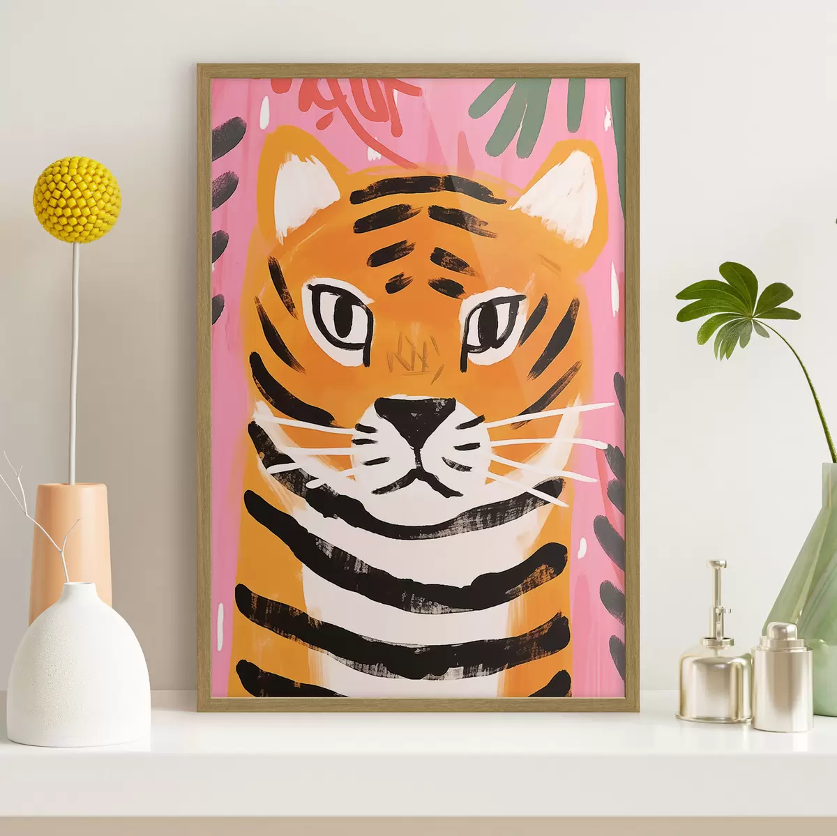 Poster Tigre in stile guazzo f46554