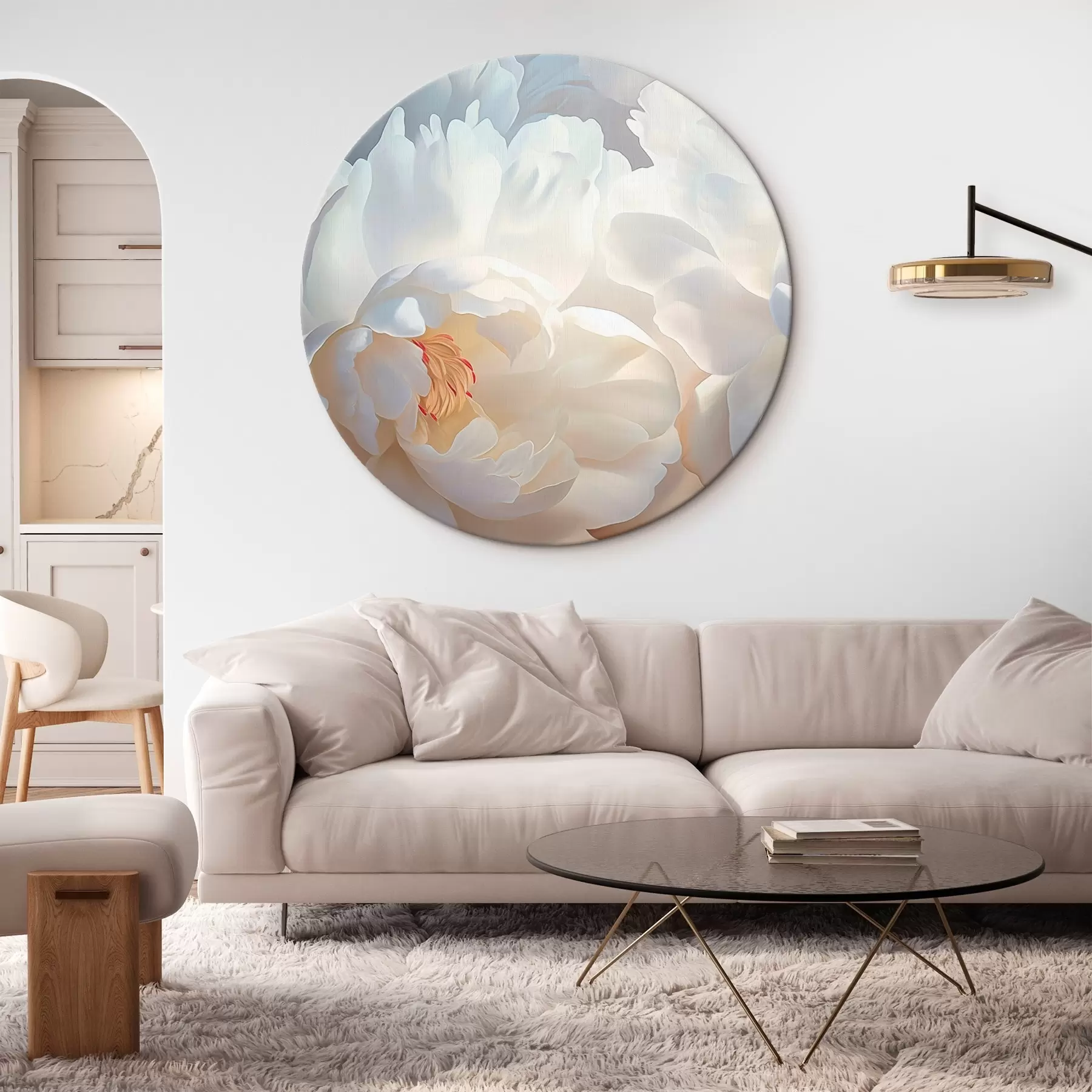 carta da parati Grandi peonie bianche nr. r46560