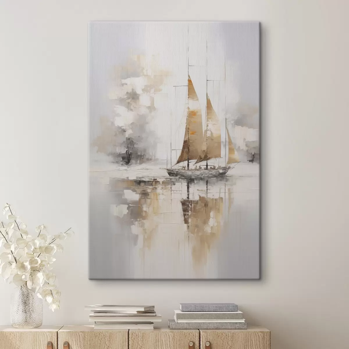 carta da parati Dipinto raffigurante una barca a vela nr. s46565