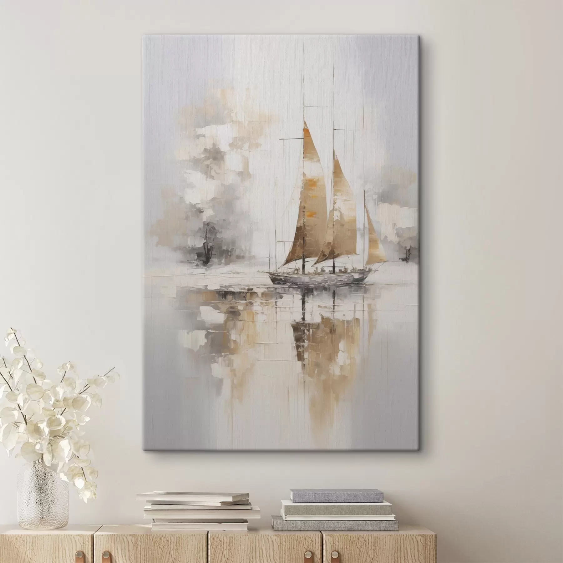 carta da parati Dipinto raffigurante una barca a vela nr. s46565