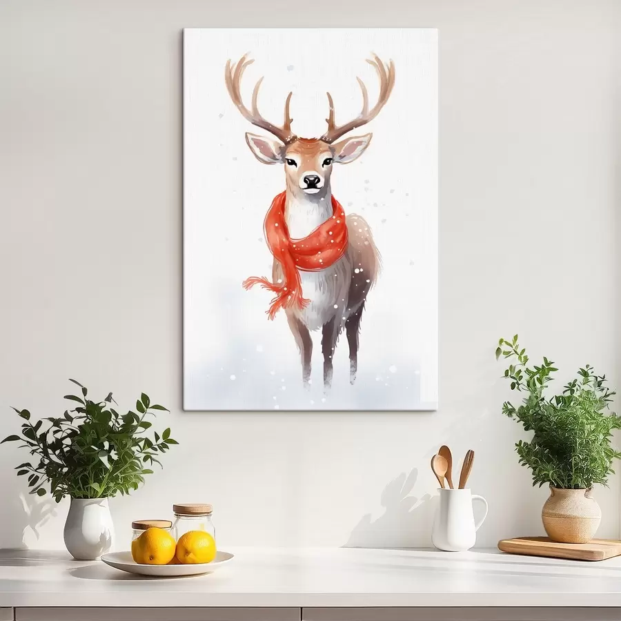 carta da parati Cervo con una sciarpa nr. s46594