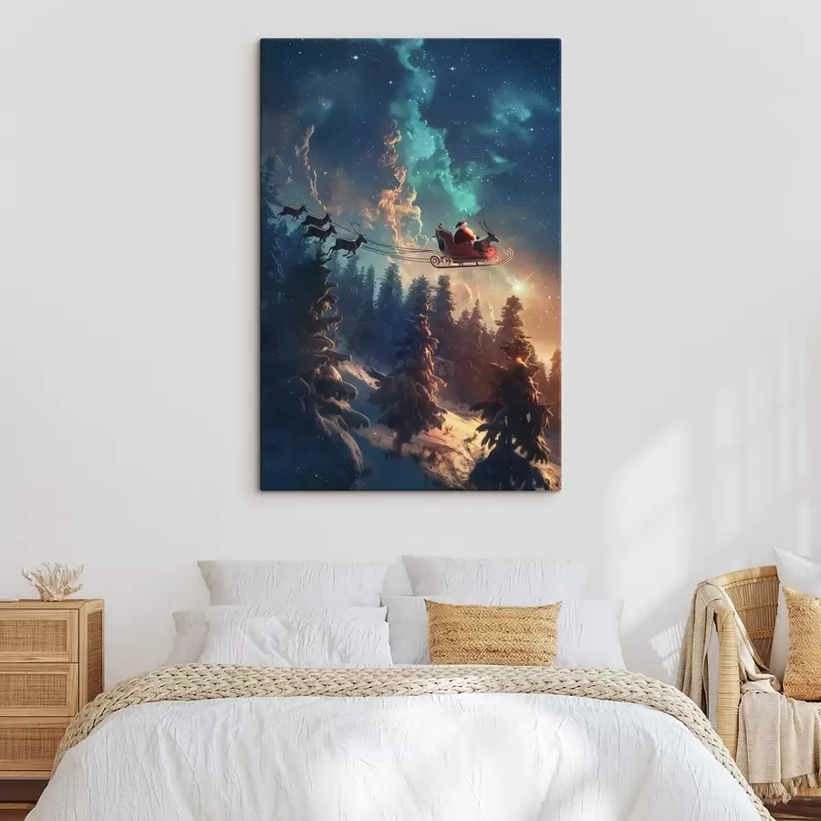 carta da parati Babbo Natale sulla renna nr. s46602