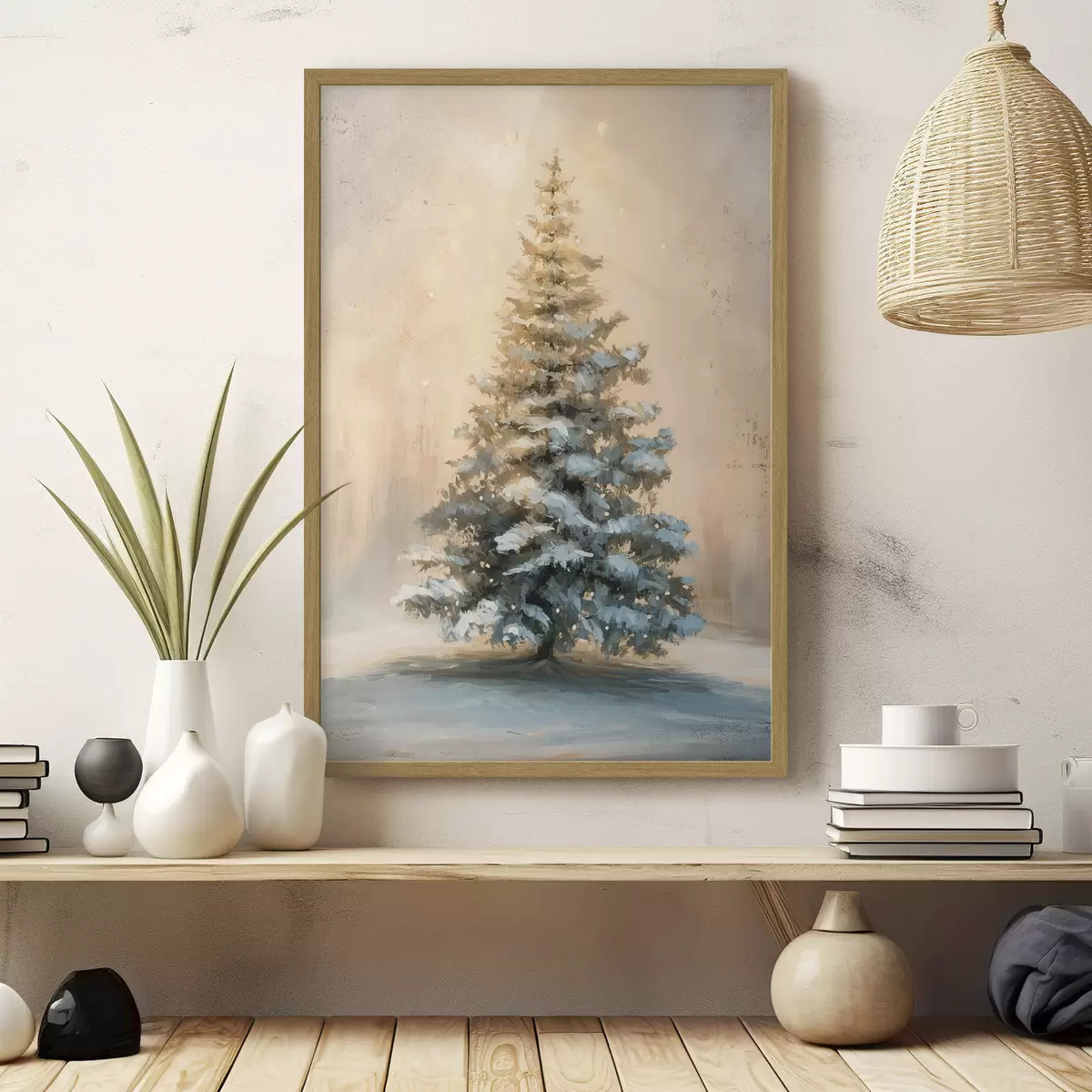 Poster Albero di Natale nella neve f46589