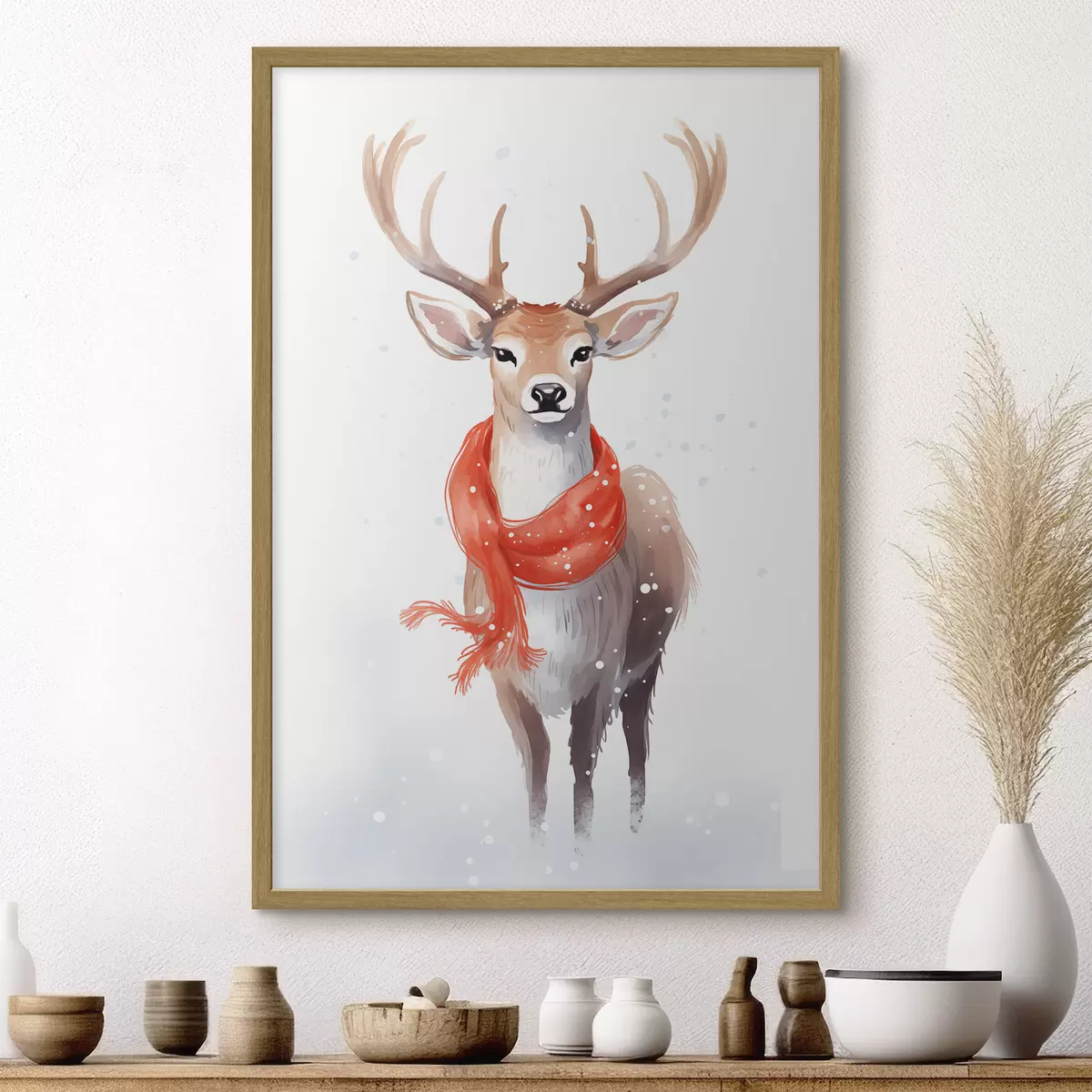 Poster Cervo con una sciarpa f46594