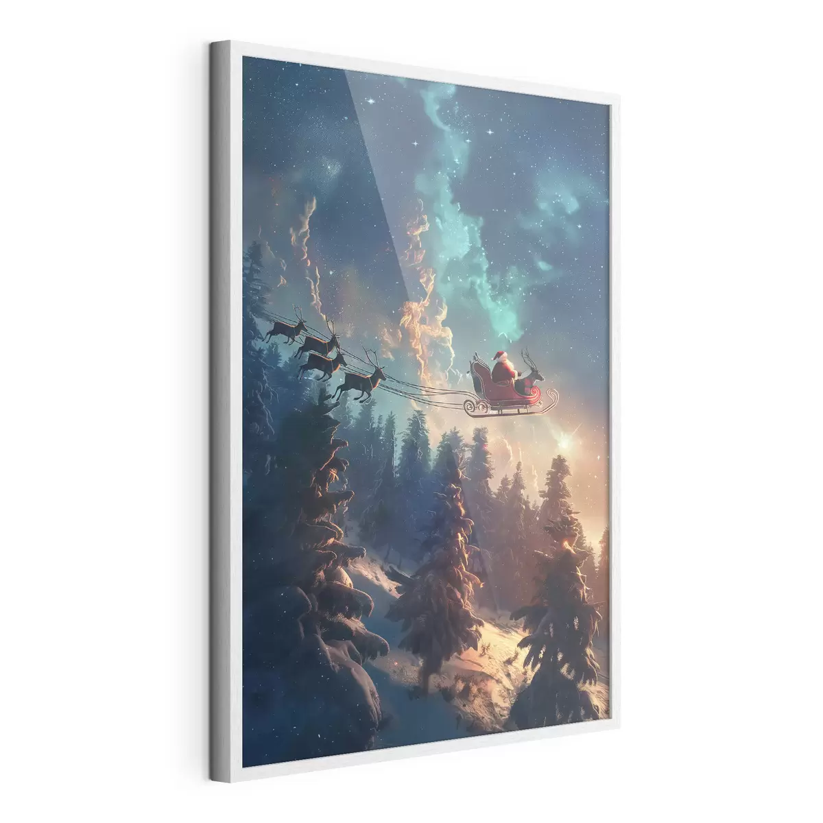 Poster Babbo Natale sulla renna f46602