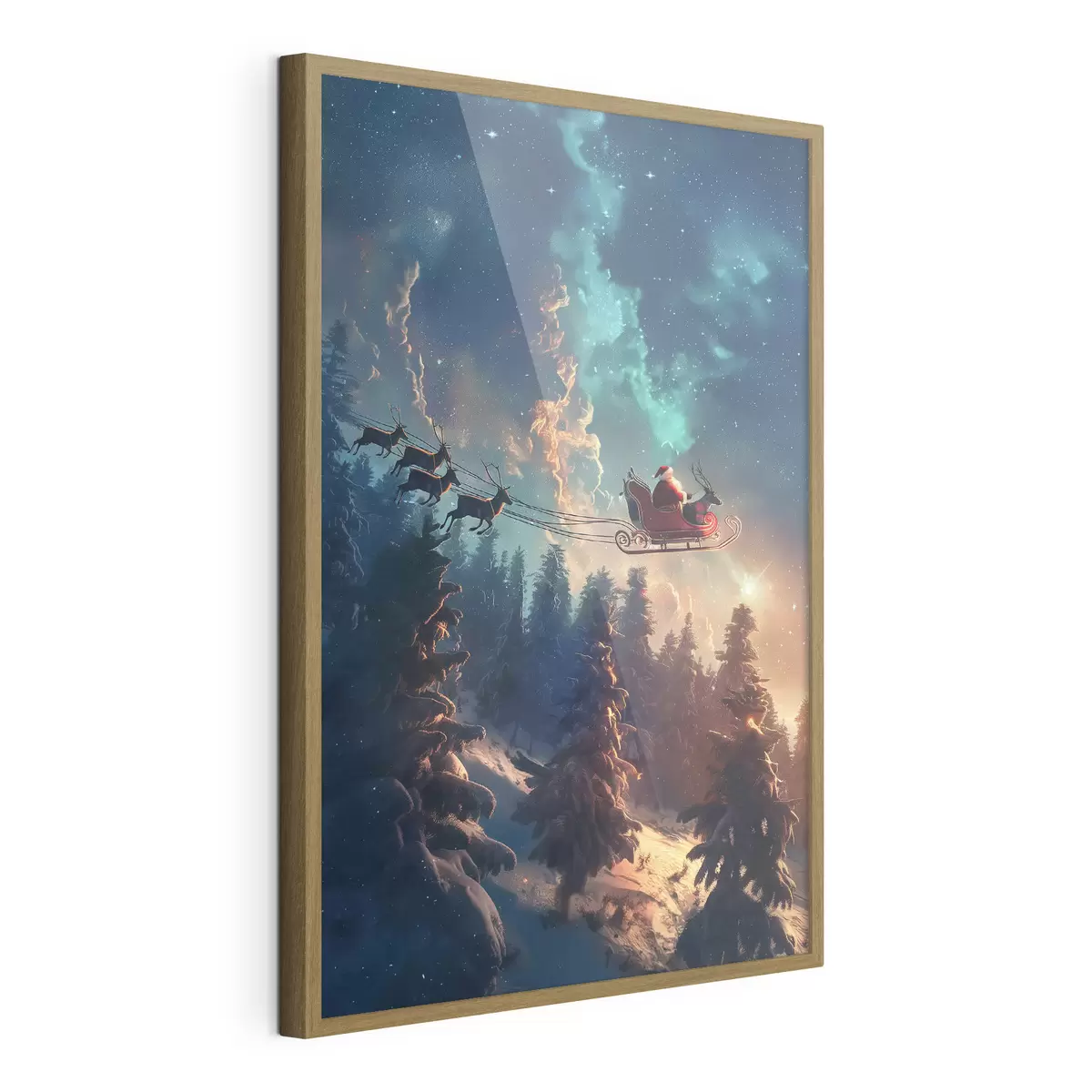 Poster Babbo Natale sulla renna f46602