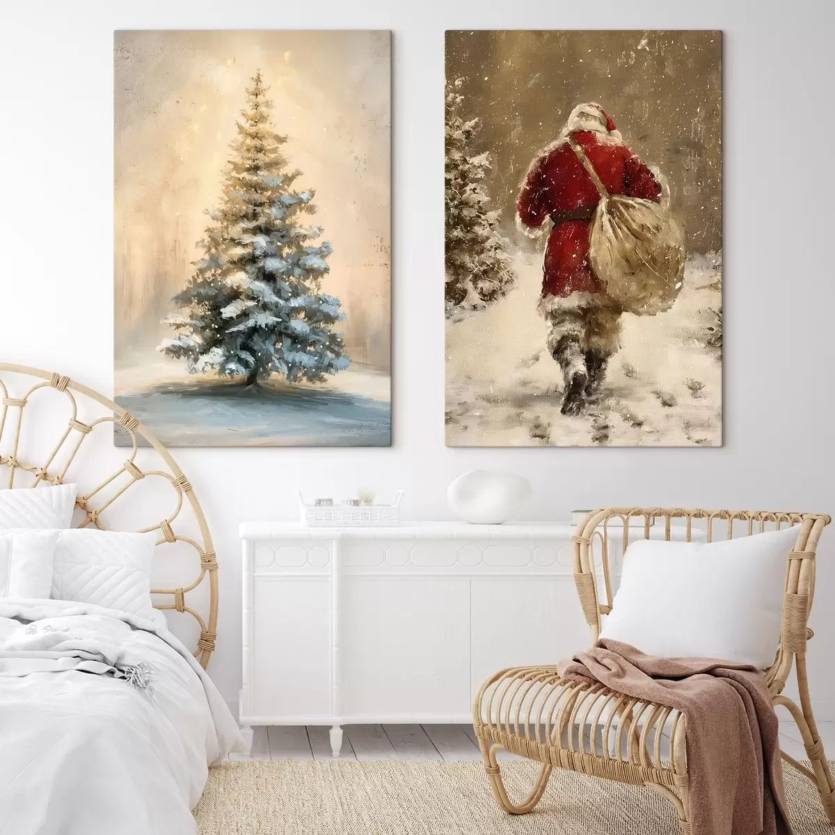 carta da parati Babbo Natale e l'albero di Natale nr. m00956