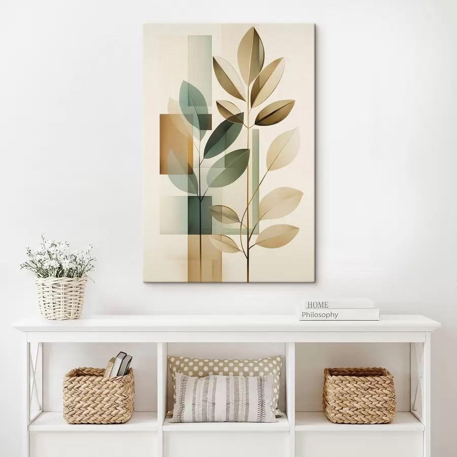 carta da parati Astrazione geometrica con foglie nr. s46581