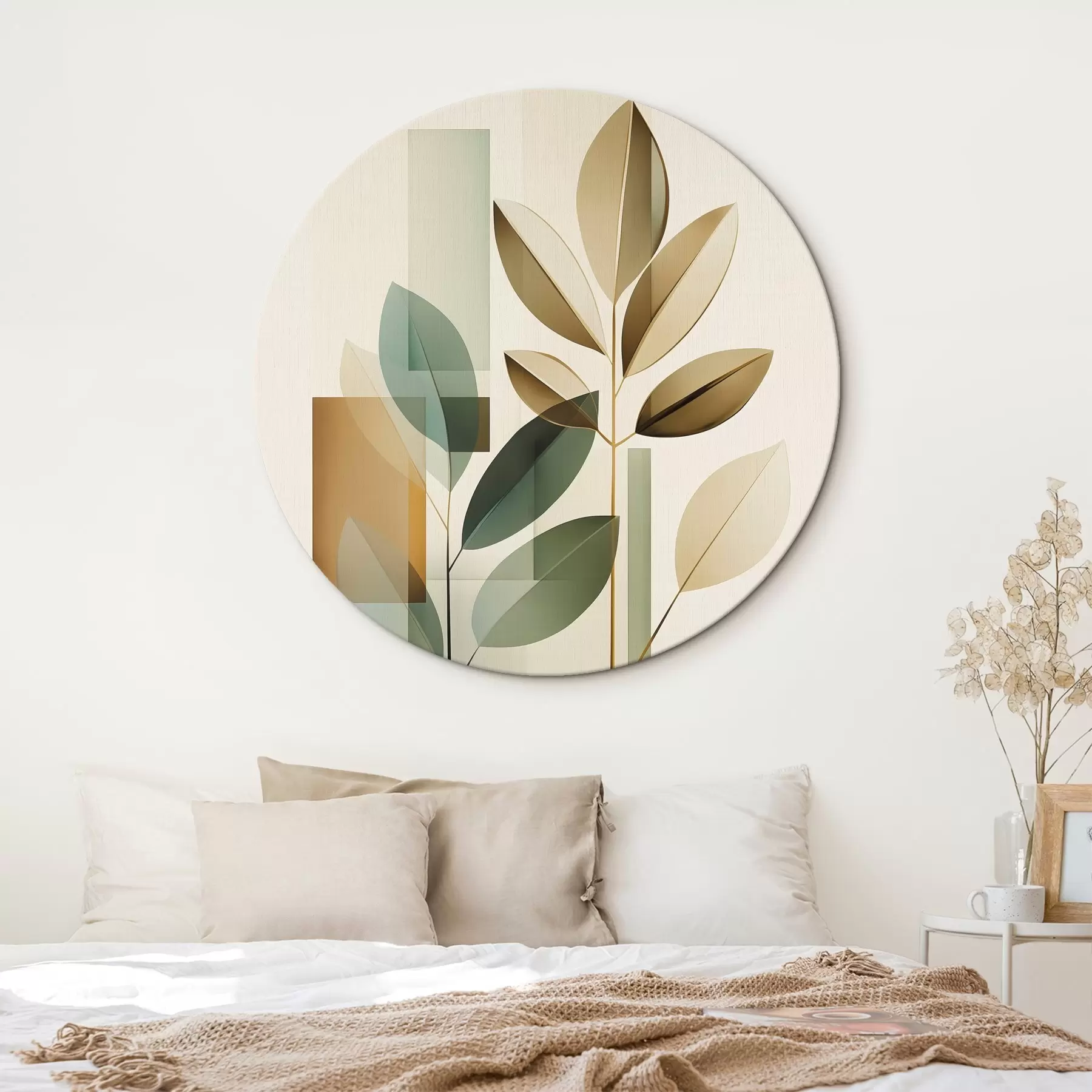 carta da parati Astrazione geometrica con foglie nr. r46581